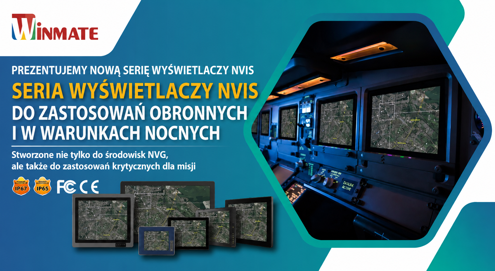 Newsletter20260108_GCS_PL Winmate W22L100-67N1-NI to wytrzymały monitor NVIS zaprojektowany do pracy w wymagających warunkach.